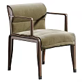 Sleek Modern Leisure Chair With Wooden Frame Green Upholstery And Armrest Design