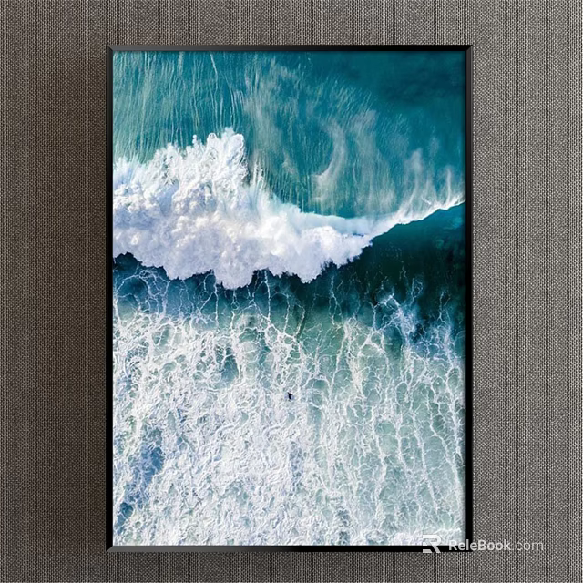 Aerial View Of Ocean Waves Crashing With White Foam And Blue Water 3d model 