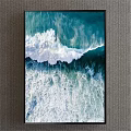 Aerial View Of Ocean Waves Crashing With White Foam And Blue Water