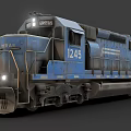 Blue Railroad Locomotive With FEDERAL And UPRR Logos Number 1245 Vintage Metal Structure