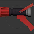 Red Spray Gun Tool With Red Handle Nozzle Black Middle And Silver Details 3d model