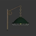 Elegant Modern Wall Lamp With Green Glass Shade And Brass Chain Bracket For Home Interior Lighting