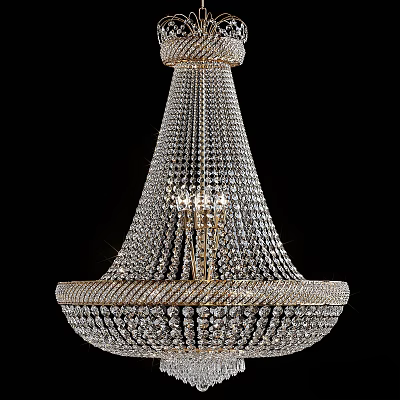 Crystal Chandelier with Elegant Multi Tiered Design Sparkling Crystal Beads and Luxurious Gold Accents 3d model