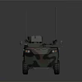 Armored Military Vehicle Featuring 8 Wheeled Design Camouflage Paint And Roof Antennas