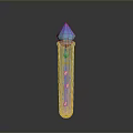 Transparent Decorative Container With Cone Shaped Top Star Patterns And Gradient Design