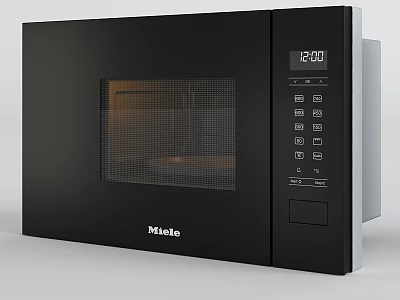 Modern Miele Black Microwave Oven With Digital Display And Control Panel 3d model
