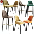 Modern Colorful Velvet Accent Chairs and Bar Stools with Black Metal Legs