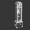 Elegant Black Grandfather Clock With White Dial Pendulum And Stable Base
