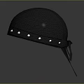 Black Leather Helmet with Skull Logo and Silver Rivets for Motorcycle Riding
