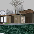 Modern Public Toilet Public Building Small Public Building Landscape Building Post Station Building Shop Building 3d model
