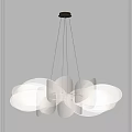 Modern Interior Chandelier With Unique Organic Shaped White Transparent Design Elements 3d model