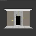 Elegant Elevator Entrance With Marble Walls Number 7 And Modern Lighting Design