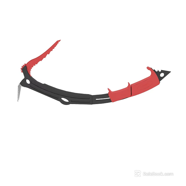 Red And Black Multi Functional Utility Tool With Sharp Blade And Handle Grip 3d model 