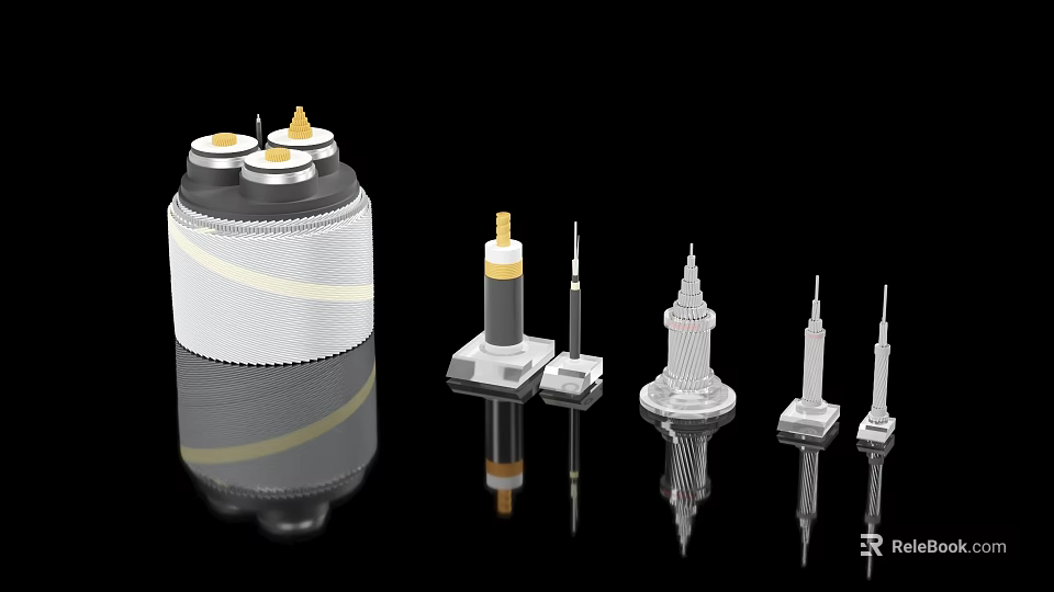 Industrial Equipment With Various Tower Structures And Cylindrical Metal Components 3d model 