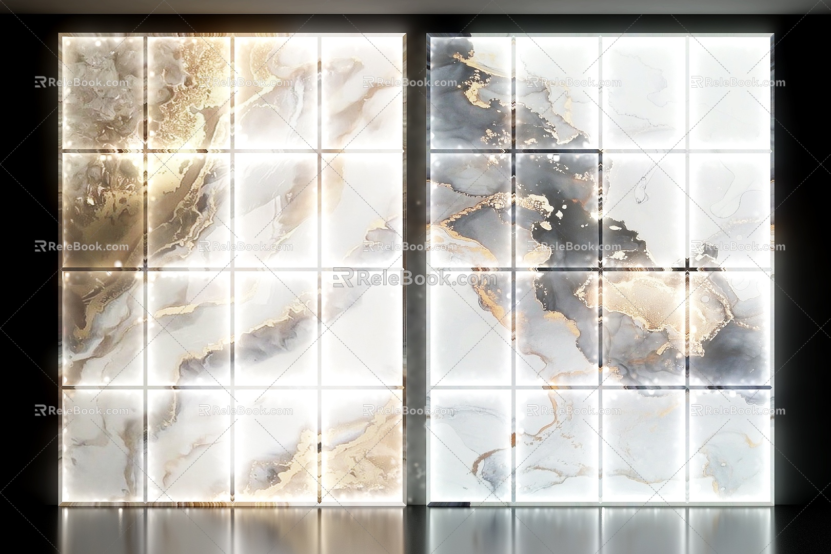 Transparent stone transparent stone wall plate transparent stone background wall 3d model