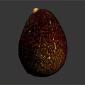 Red Avocado With Yellow Speckles On Glossy Skin Against Gray Background