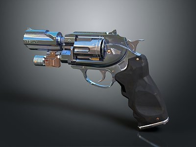 modern pistol revolver semi-automatic pistol 3d model