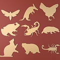 Animal silhouette metal carved animal pattern 3d model