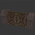 Rustic Wooden Gate With Small Side Sheds And Fence Structure Design