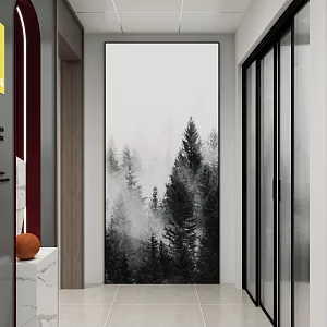Wooden Door Exhibition Hall 3d model