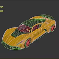 Yellow Sports Car With Black Roof Sleek Design Black Wheels And Rear Spoiler