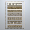 Chinese-style window grilles line silhouette pane window sill border engraved window edge strip construction 3d model