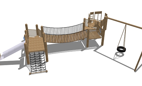 Modern play equipment children's activity field 3d model