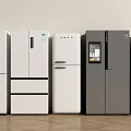 Various Modern Refrigerators And Freezers With Different Designs For Home Use 3d model