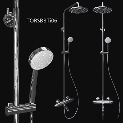 TORSBBT06 Modern Shower Faucet With Handheld And Overhead Showerheads Chrome Finish Design 3d model
