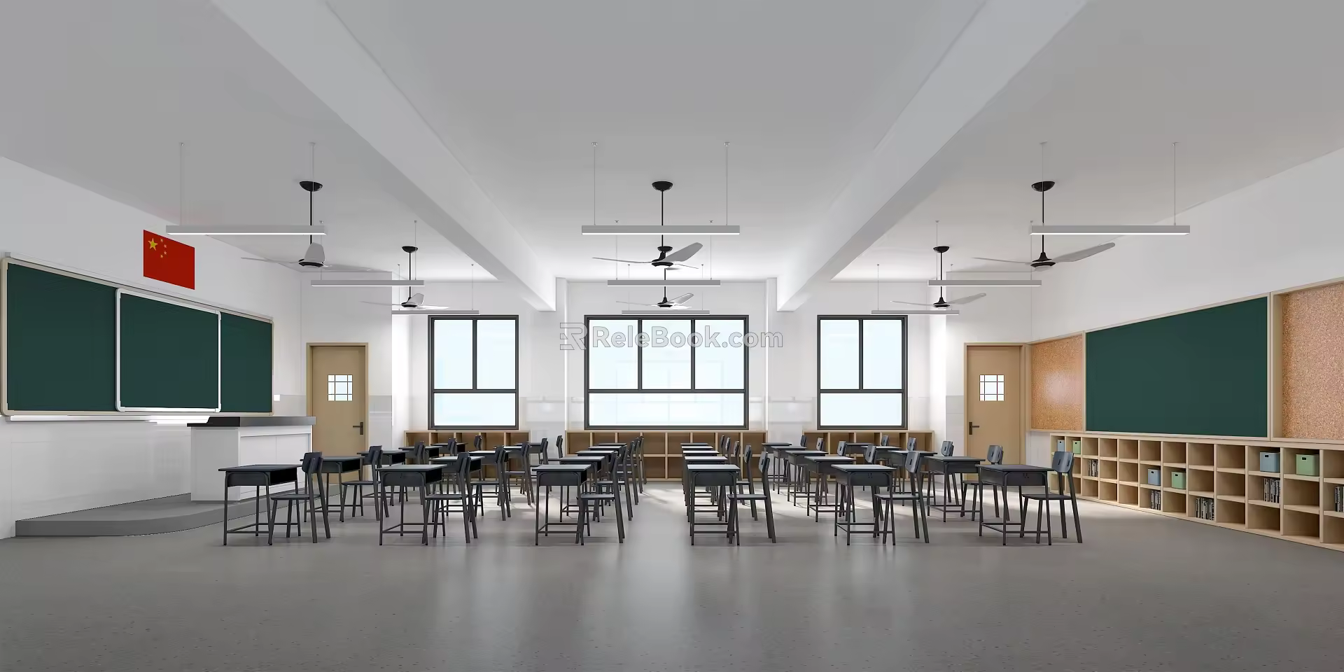 Modern Classroom Ordinary Classroom 3d model