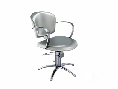 Silver Office Chair With Armrests Swivel Metal Base Adjustable Height 3d model