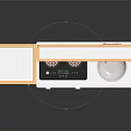 Pink And Beige Children's Toy Kitchen Cabinet With Stove Sink Oven And Microwave