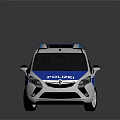 Blue And White POLIZEI Police Van With Roof Lights And Reflective Details