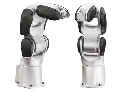 Industrial Robotic Arms With Silver Black Design And Precision Structure For Automation 3d model