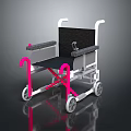 Modern Wheelchair Design With Black Seat Pink Frame And Silver Wheels