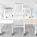 Various Colored Modern Simple Stools With Wheels For Office Home Use