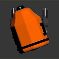 Orange Casing Robotic Creature With Eight Legs Top Antenna And Blue Center