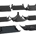 Traditional Chinese Architectural Components Featuring Various Roof Styles With Eaves And Tiles