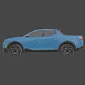 Hyundai Blue Pickup Truck With Modern Design Front Grille Alloy Wheels And Sleek Styling