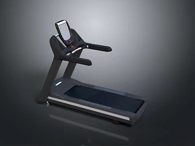 Modern Household Treadmill With Display Screen Handles And Comfortable Running Belt 3d model
