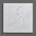 White Abstract Wall Art With Textured Surface For Home Decoration 3d model
