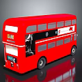 Red Double Decker Bus With Classic Body Design And Large Windows 3d model