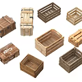 Modern wooden box express box storage box toolbox packing box beer box outdoor box 3d model