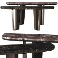Modern Marble Table Design With Metal Legs And Colorful Surface Patterns 3d model