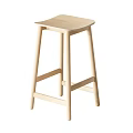 Light Wood Modern Bar Stool With Four Legs And Simple Design Structure