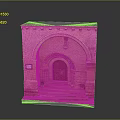 Traditional Stone Building Entrance With Arched Doorway Wooden Door Steps And Flower Pots