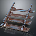 Industrial Metal Staircase With Rustic Texture And Multi Step Supporting Frame Structure 3d model