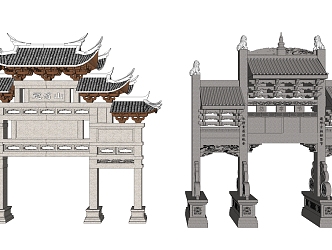 Chinese archway 3d model