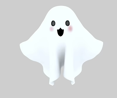 Q version of the hand-painted cartoon ghost ghost 3d model