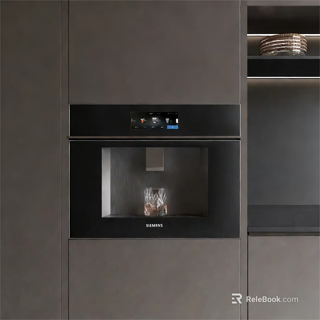 Modern Kitchen Interior Design With Built in Daily Use Electrical Appliances 3d model